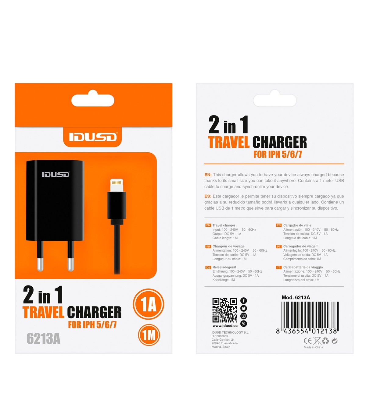 *OFERTA Cargador  Lightning IPH5/6 - 6213A