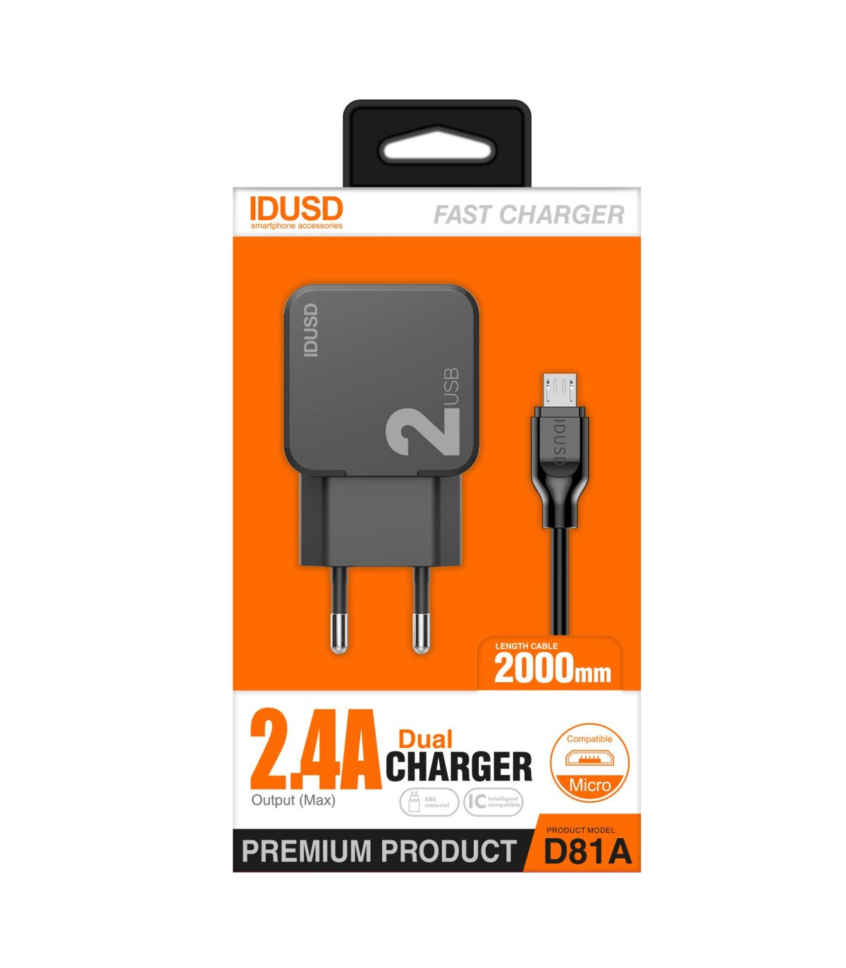 *OFERTA Charger 2USB 2.4A + Micro 2M - D81A