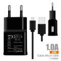 Cargador Viaje Micro-Usb(V8) 2 in 1 - 6201A