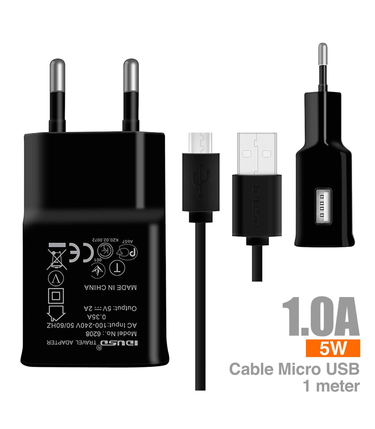 Cargador Viaje Micro-Usb(V8) 2 in 1 - 6201A