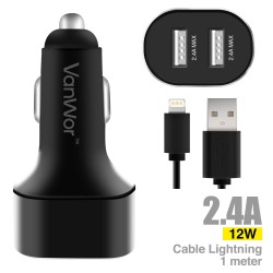 Car Charger 2U 2.4A with Lightning  CX-242