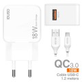 Cargador Rapido QC3.0 + USB-C - D53B