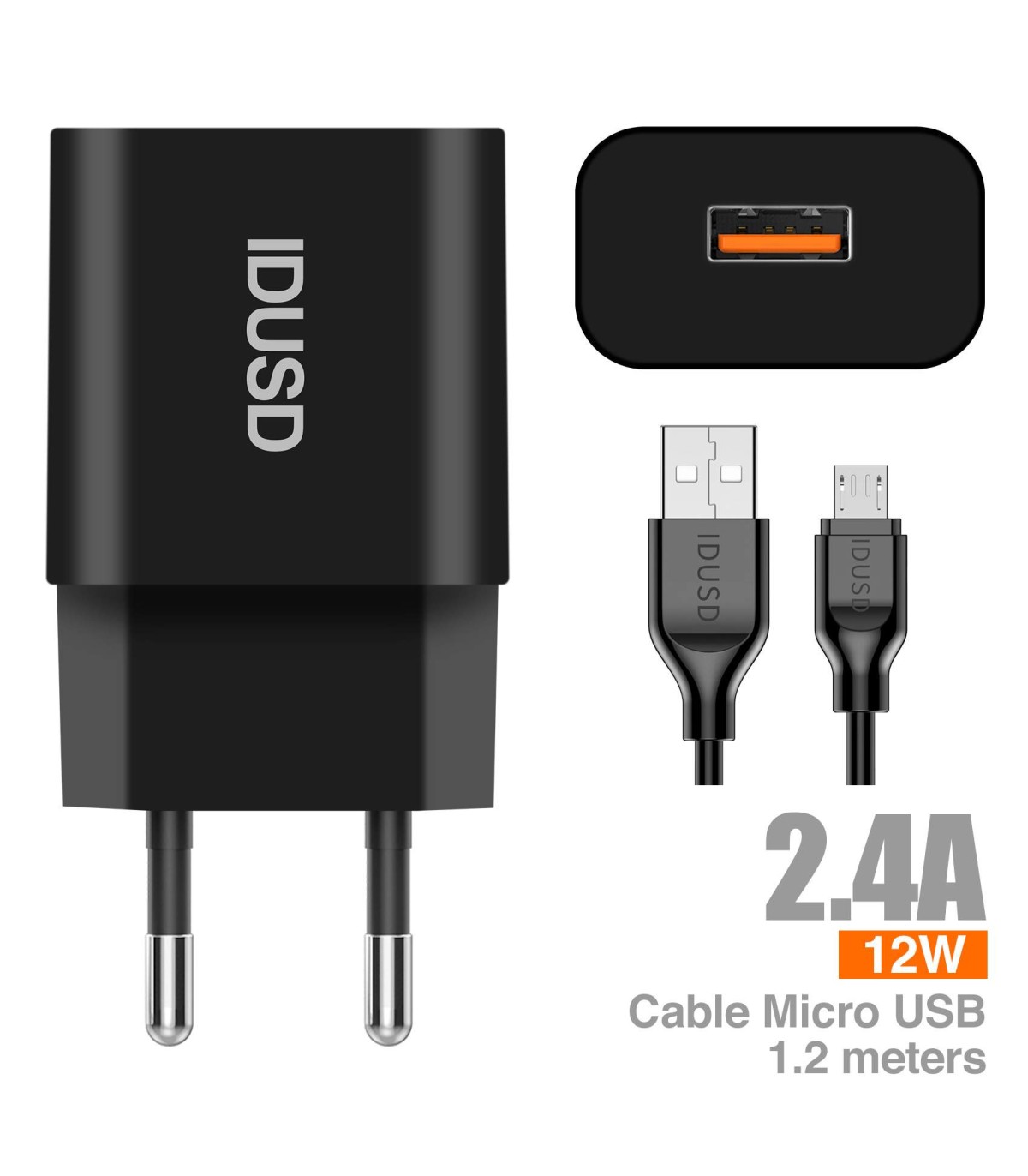 Smart Charger 1U 2.4A + Micro-USB - D71A