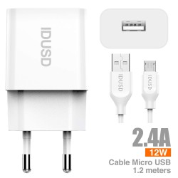 Smart Charger 1U 2.4A + Micro-USB - D71B