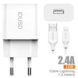 Smart Charger 1U 2.4A + Lightning - D72B
