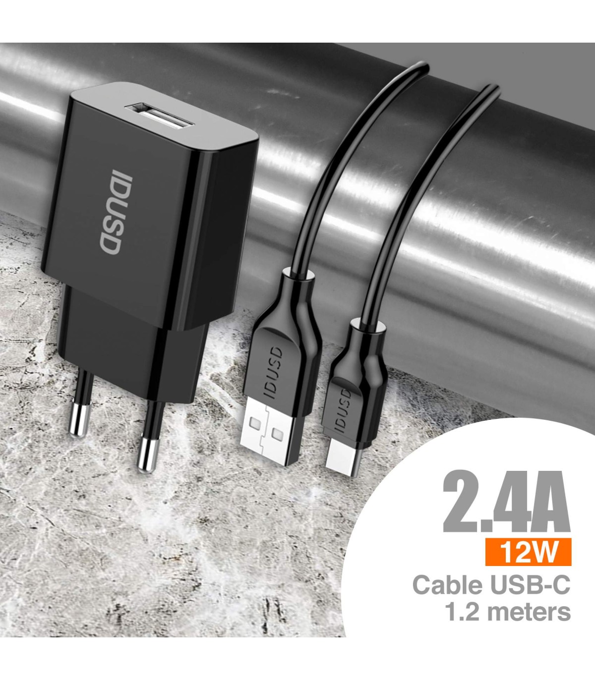 Smart Charger 1U 2.4A + Type C - D73A