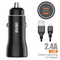 Car Charger 2 USB 2.4A + Cable Lightning 1.2M - F22A