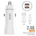 Car Charger 2U 2.4A + Cable Lightning - F22B