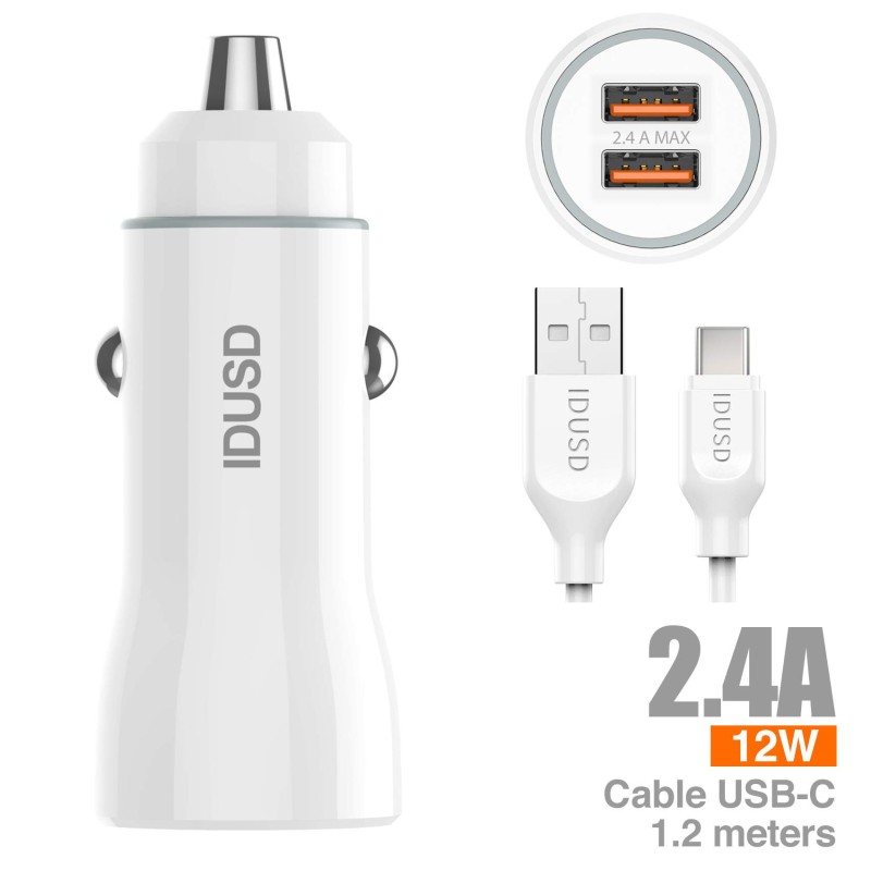 Car Charger  2U 2.4A + Cable Typ -C - F23B