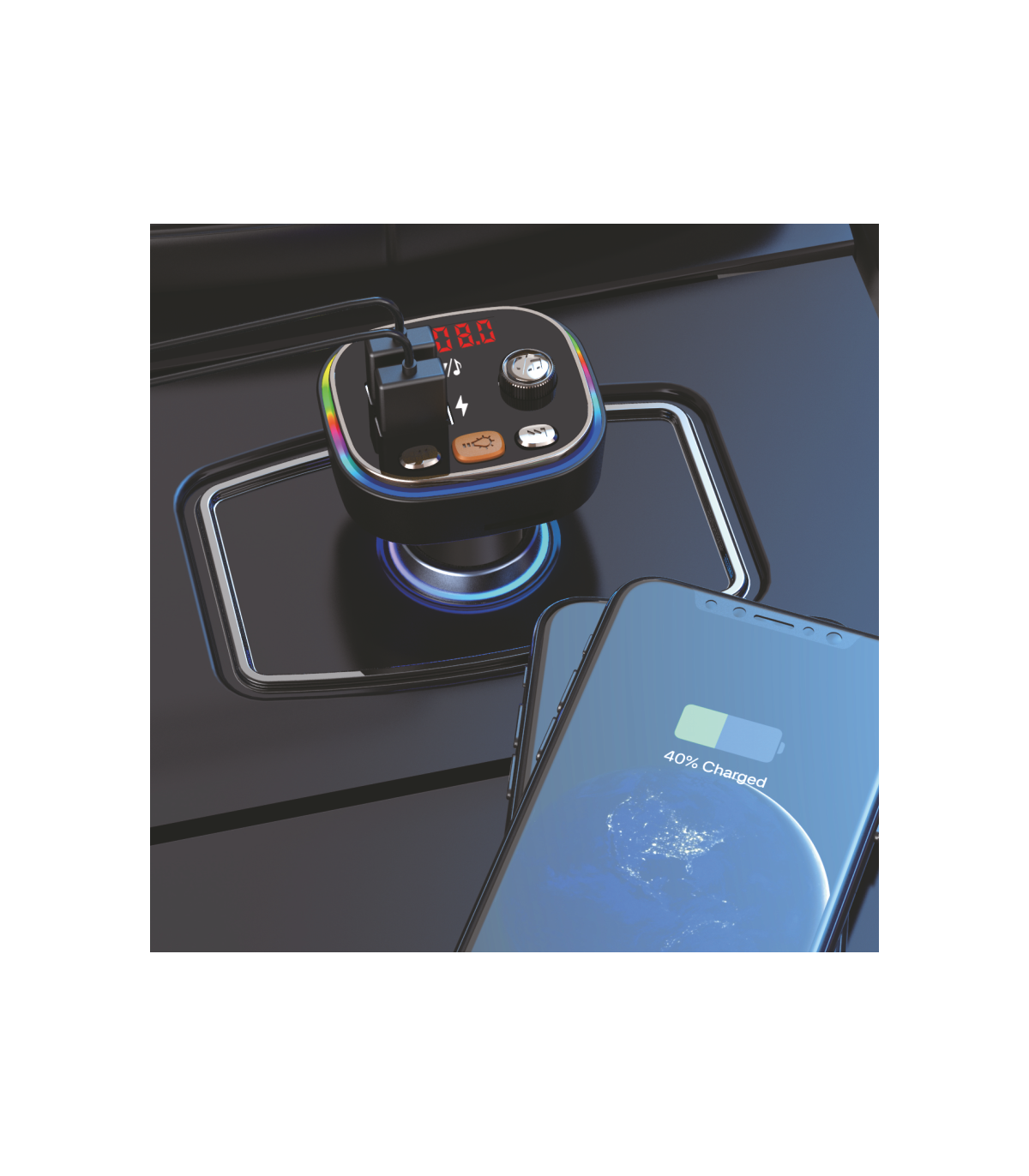 Car FM transmitter 15W 2USB - F61A