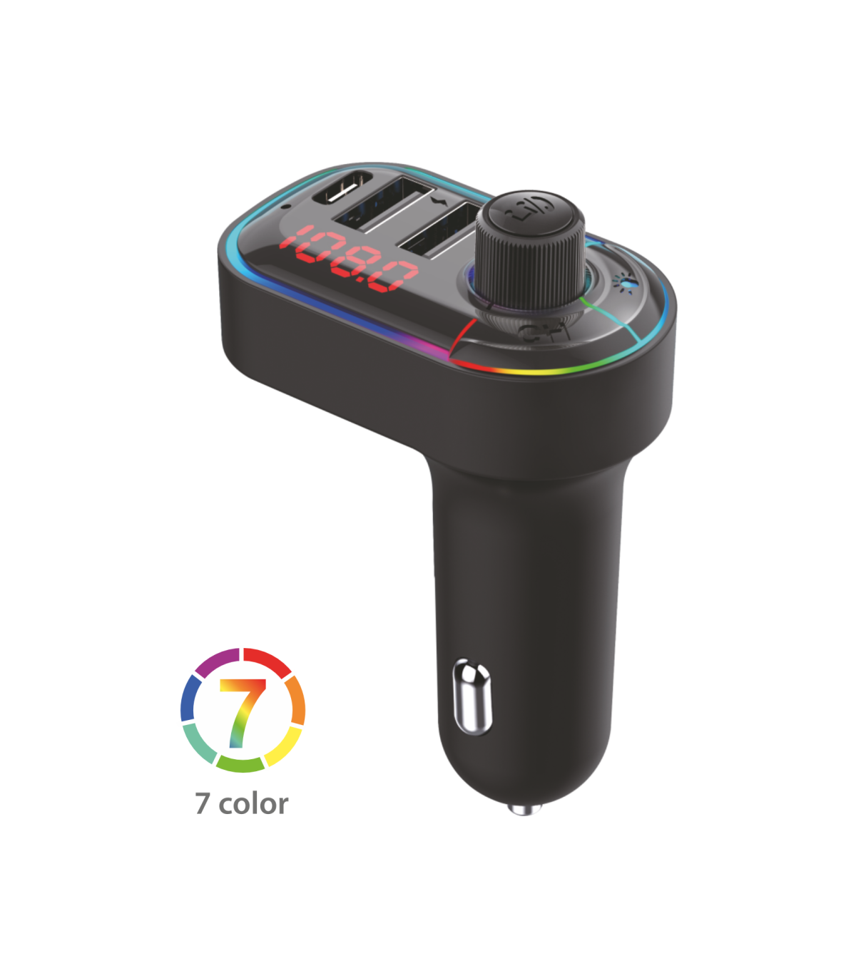 Car FM transmitter 15W 2USB + USB-C - F62A