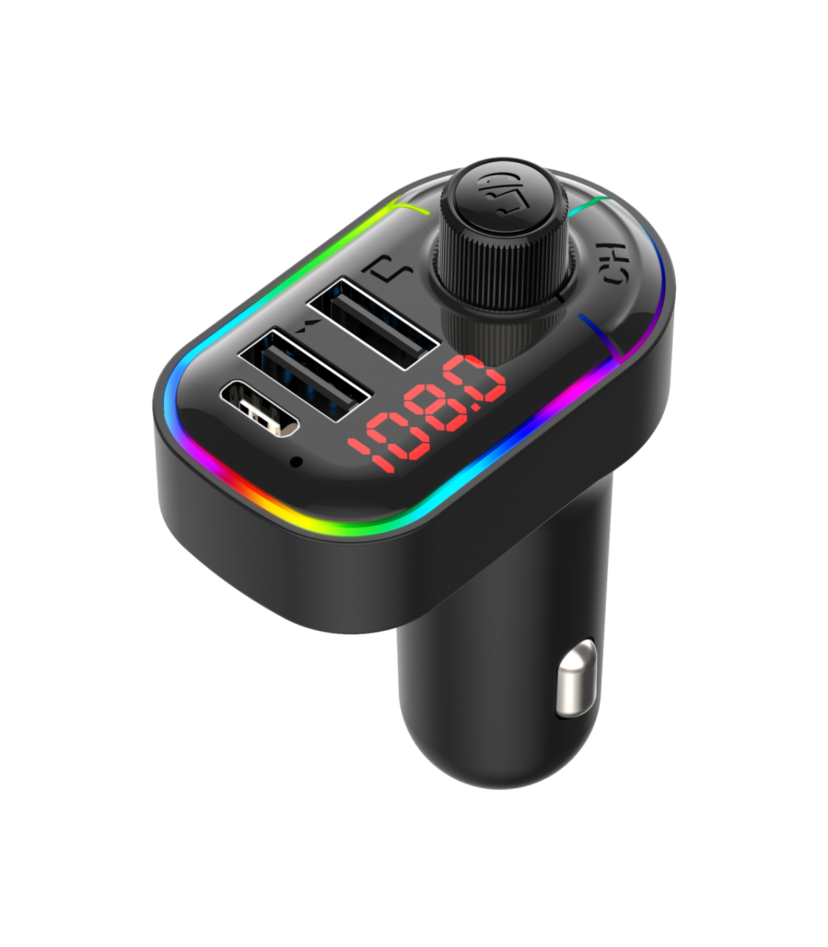 Car FM transmitter 15W 2USB + USB-C - F62A