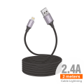 Cable Nylon Trenzado Lightning 2M 2.4A - C92A