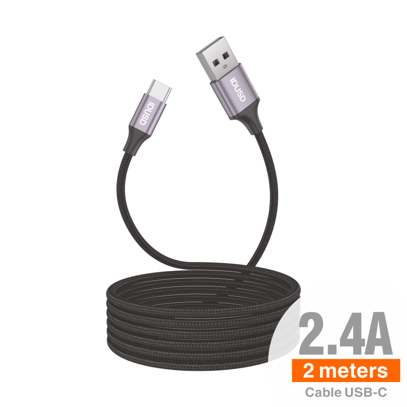 Cable Nylon Trenzado USB-C 2M 2.4A - C93A