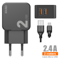 *OFERTA Charger 2USB 2.4A + Micro 2M - D81A