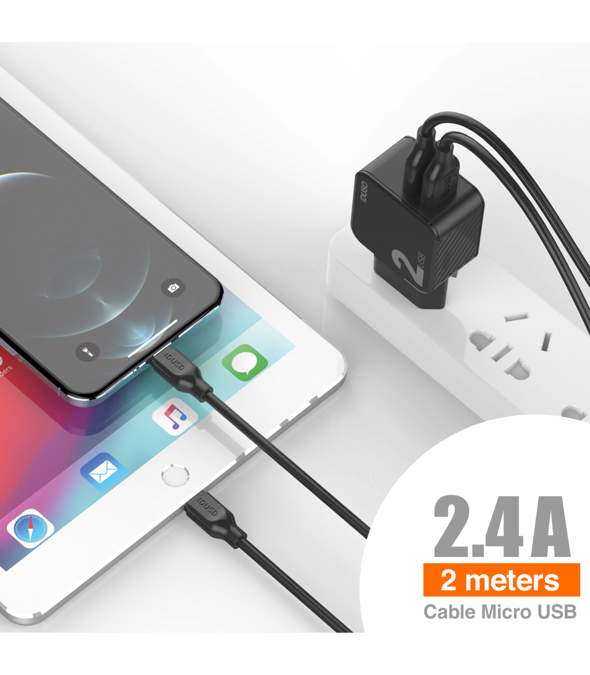 *OFERTA Charger 2USB 2.4A + Micro 2M - D81A