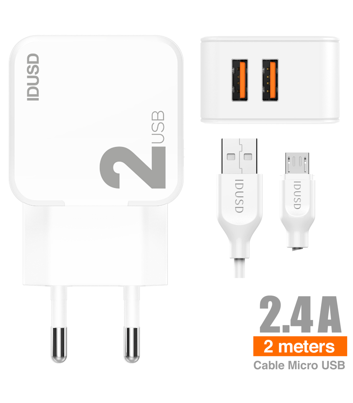 *OFERTA Charger 2USB 2.4A + Micro 2M - D81B