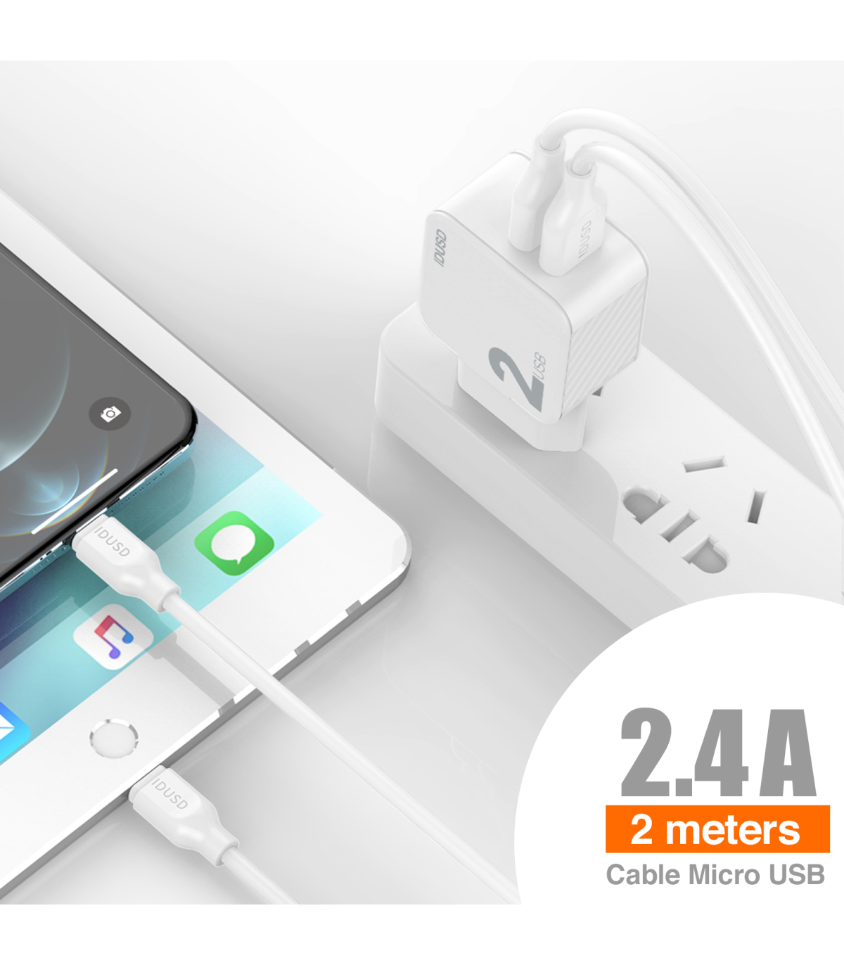 *OFERTA Charger 2USB 2.4A + Micro 2M - D81B