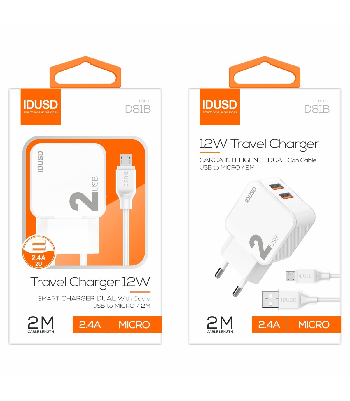 *OFERTA Charger 2USB 2.4A + Micro 2M - D81B