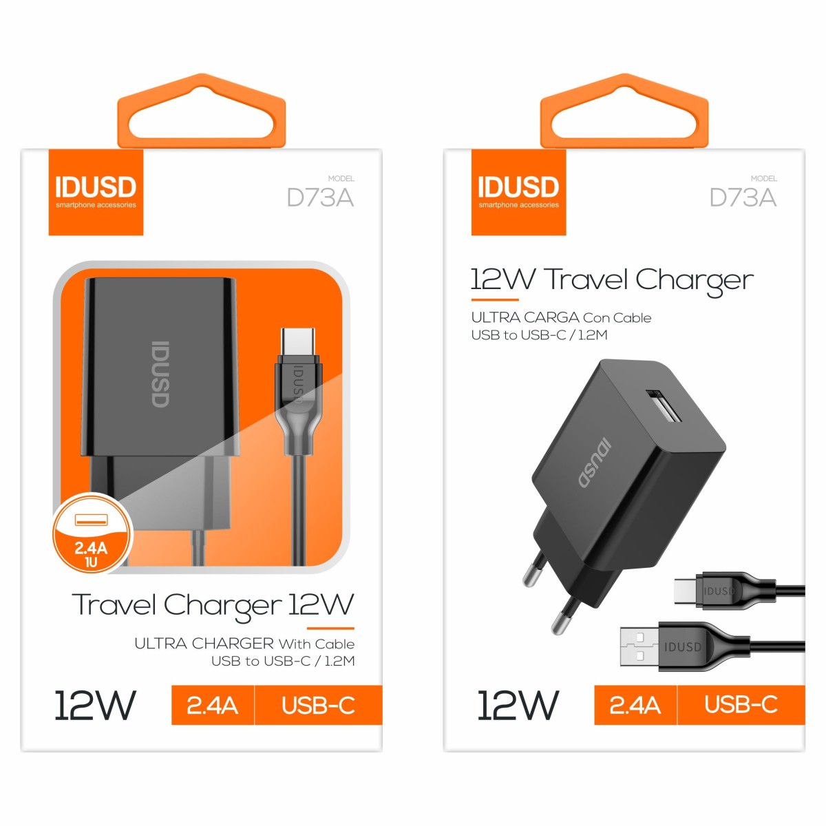 Smart Charger 1U 2.4A + Type C - D73A