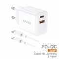 Carga Rapida PD+QC 25W + PD Lightning 1M - D195B