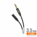 Cable Audio PVC 3.5mm 3Pin M/H 1M - C204A