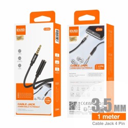 Cable Audio PVC 3.5mm 4Pin M/H 1M - C205A
