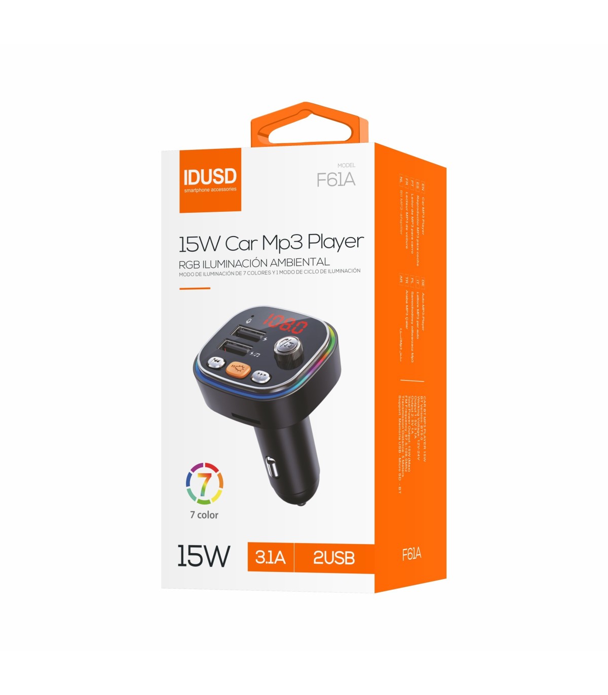 Car FM transmitter 15W 2USB - F61A