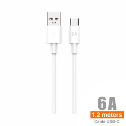 Ultra Cable USB-C 1.2M 6A – Carga Rápida 100W & Protección Segura