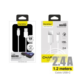 OFERTA Cable PVC Type-C 1.2M 2.4A L-03
