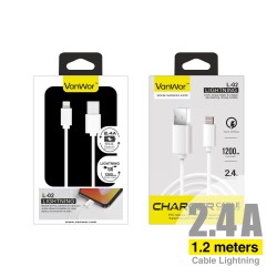 OFERTA Cable PVC Lightning 1.2M 2.4A L-02