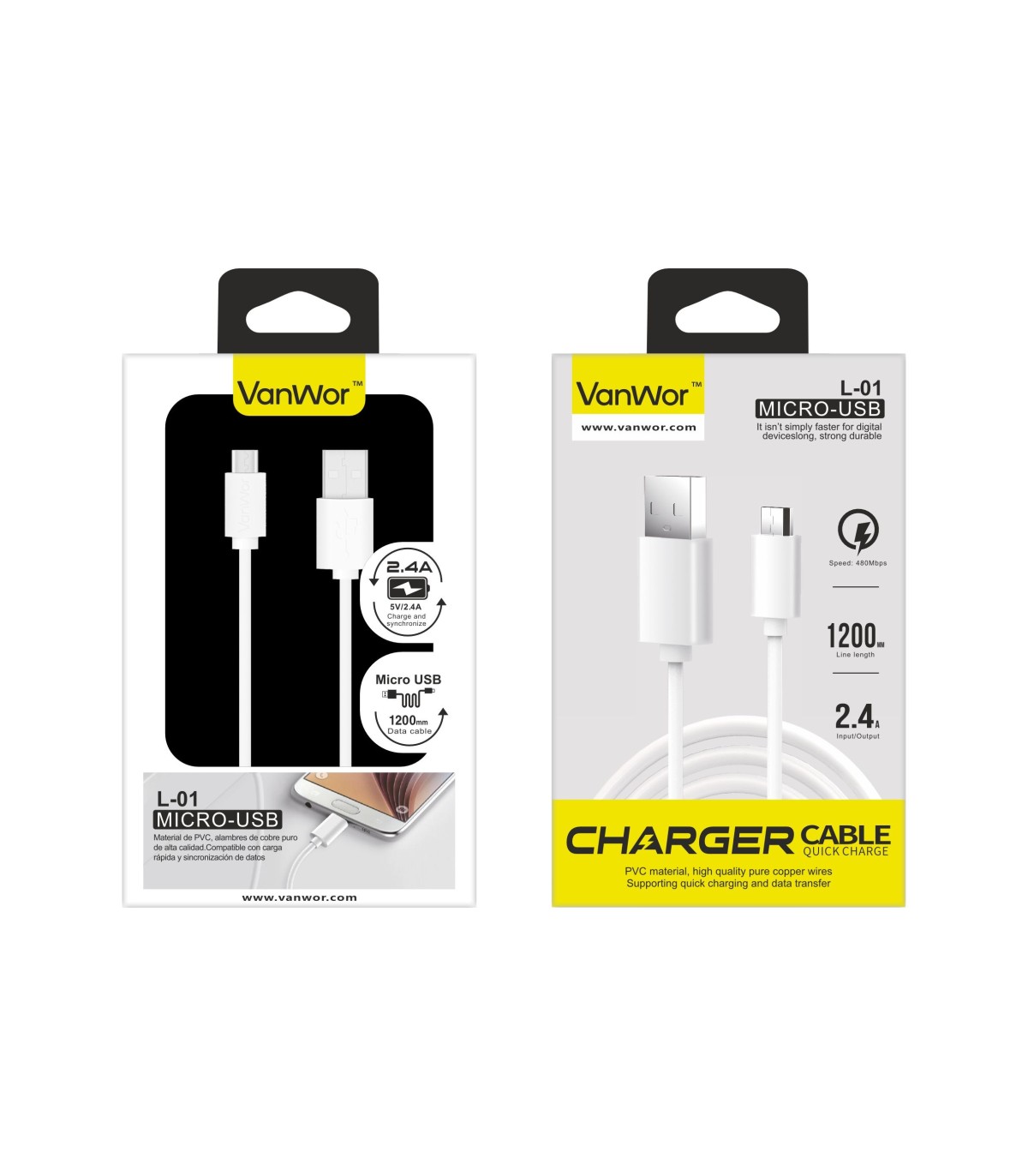 OFERTA Cable PVC Micro 1.2M 2.4A L-01