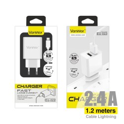 *OFERTA Dual Charger + Cable Lightning 2.4A EU-022