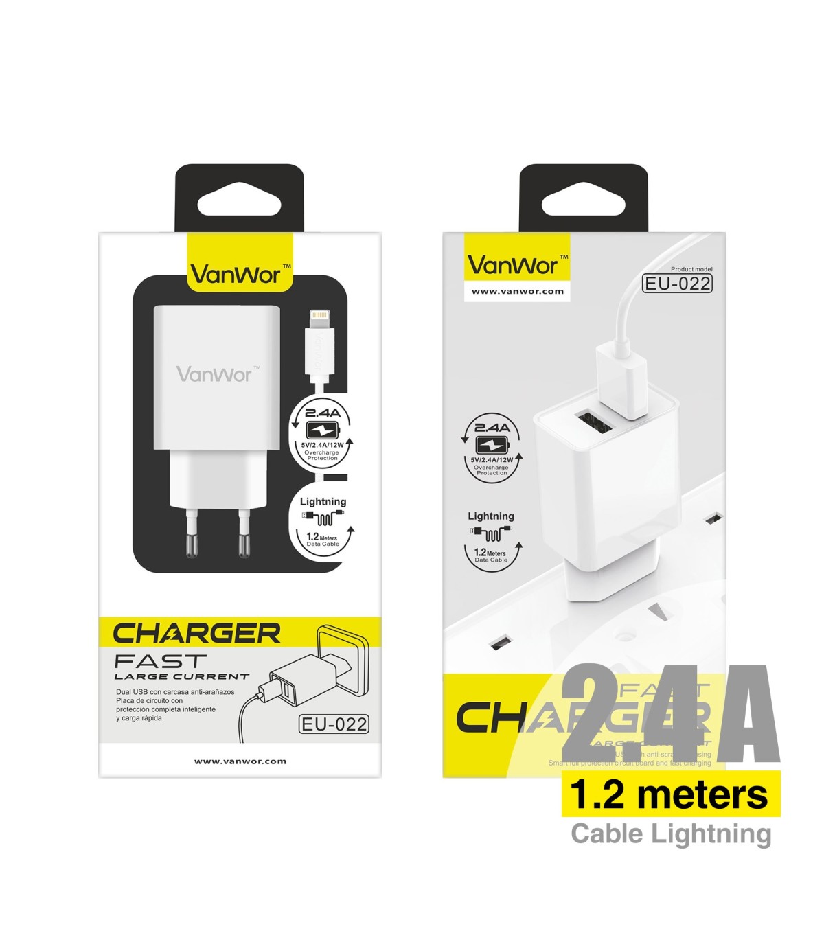 *OFERTA Dual Charger + Cable Lightning 2.4A EU-022