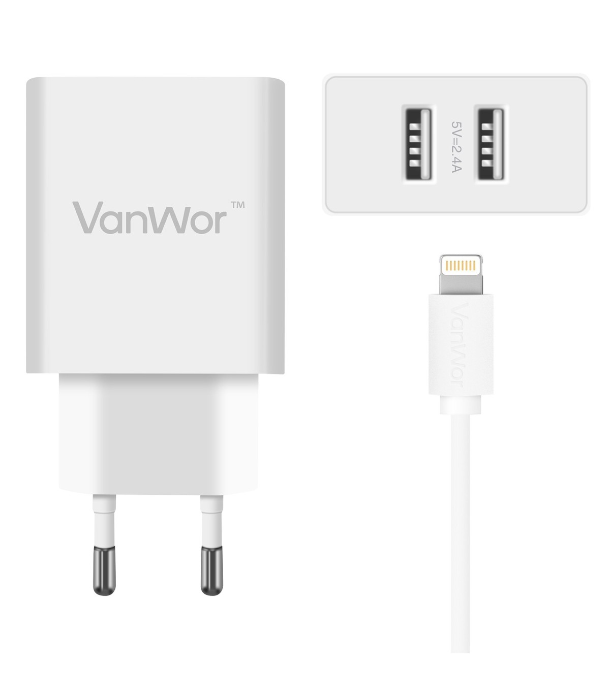 *OFERTA Dual Charger + Cable Lightning 2.4A EU-022