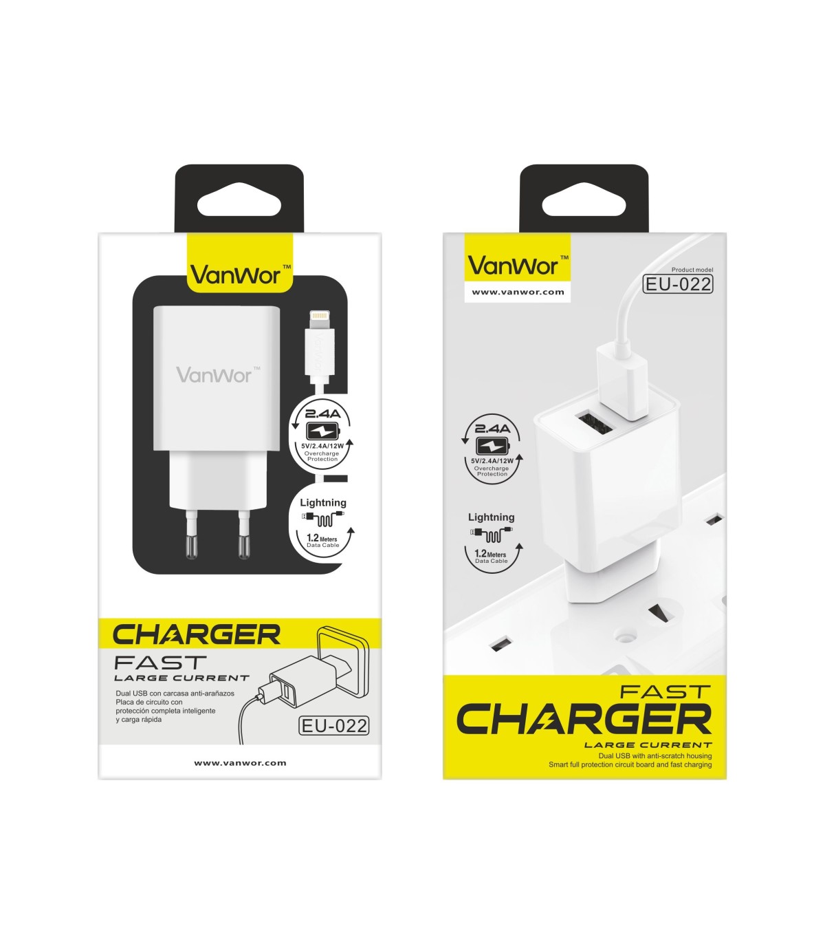 *OFERTA Dual Charger + Cable Lightning 2.4A EU-022