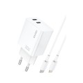 Eco GaN PD30W Dual USB-C + PD Lightning - D205B