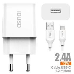 *OFERTA  Smart Charger 1U 2.4A + USB-C - D73B1