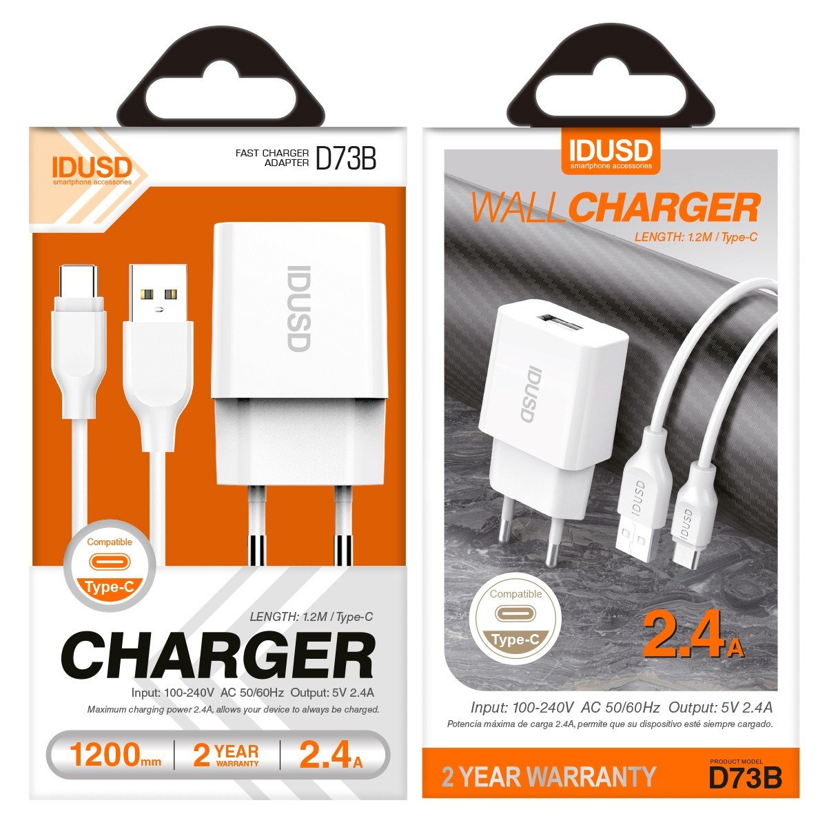 *OFERTA  Smart Charger 1U 2.4A + USB-C - D73B1