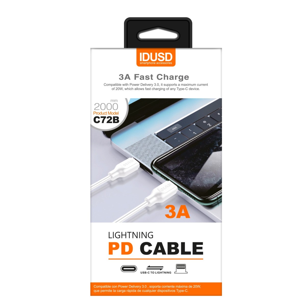 *OFERTA USB-C a Lightning PD 3A 2M - C72B1