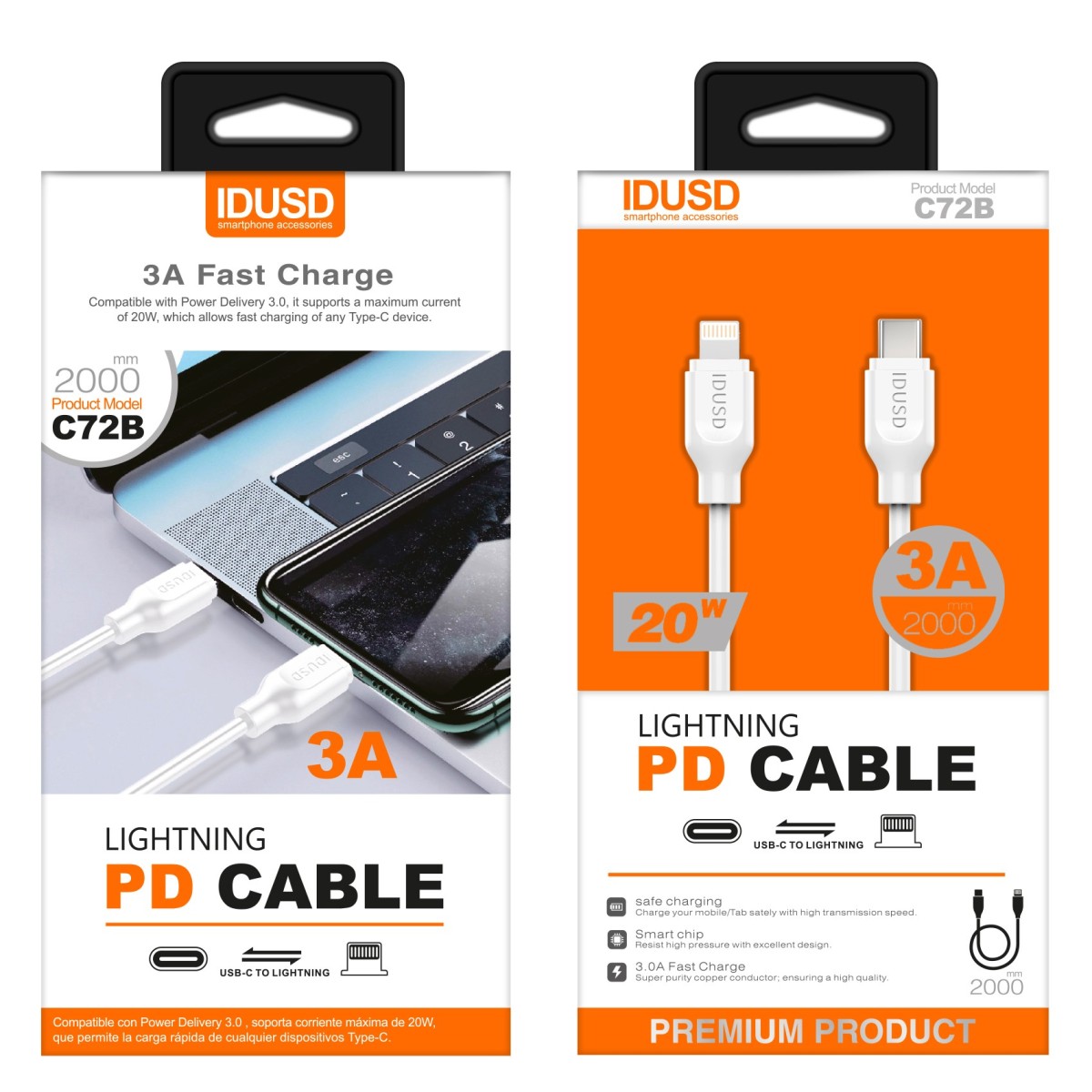 *OFERTA USB-C a Lightning PD 3A 2M - C72B1