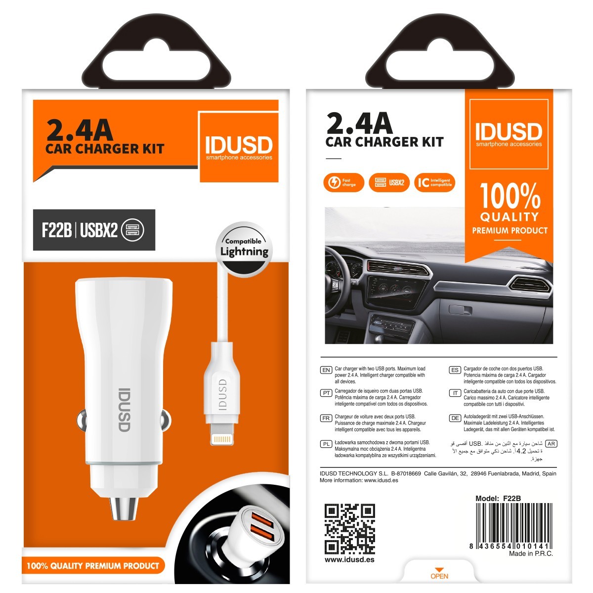 *OFERTA  Car Charger  + Cable Lightning - F22B1