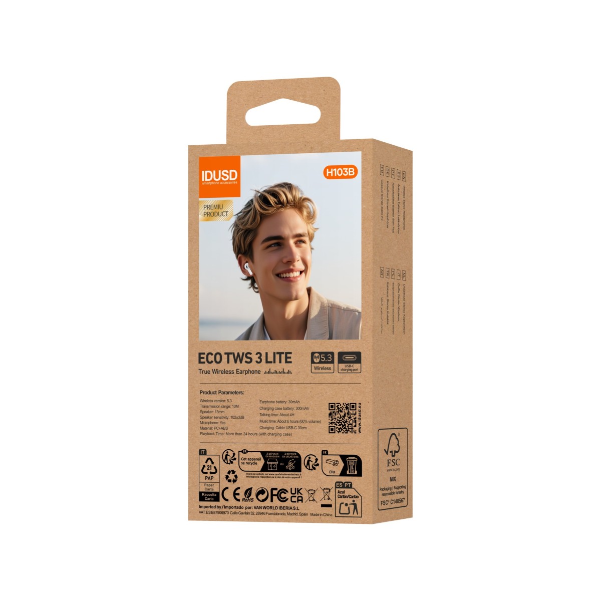 Auriculares ECO TWS 3 Lite | Bluetooth 5.3, HiFi, +24h de batería