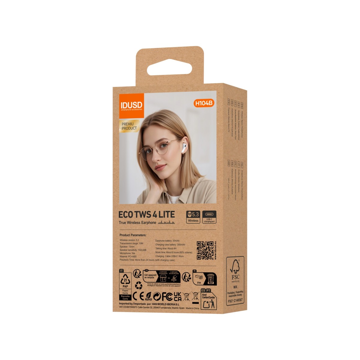Auriculares ECO TWS 4 Lite | Bluetooth 5.3, HiFi, +24h de batería