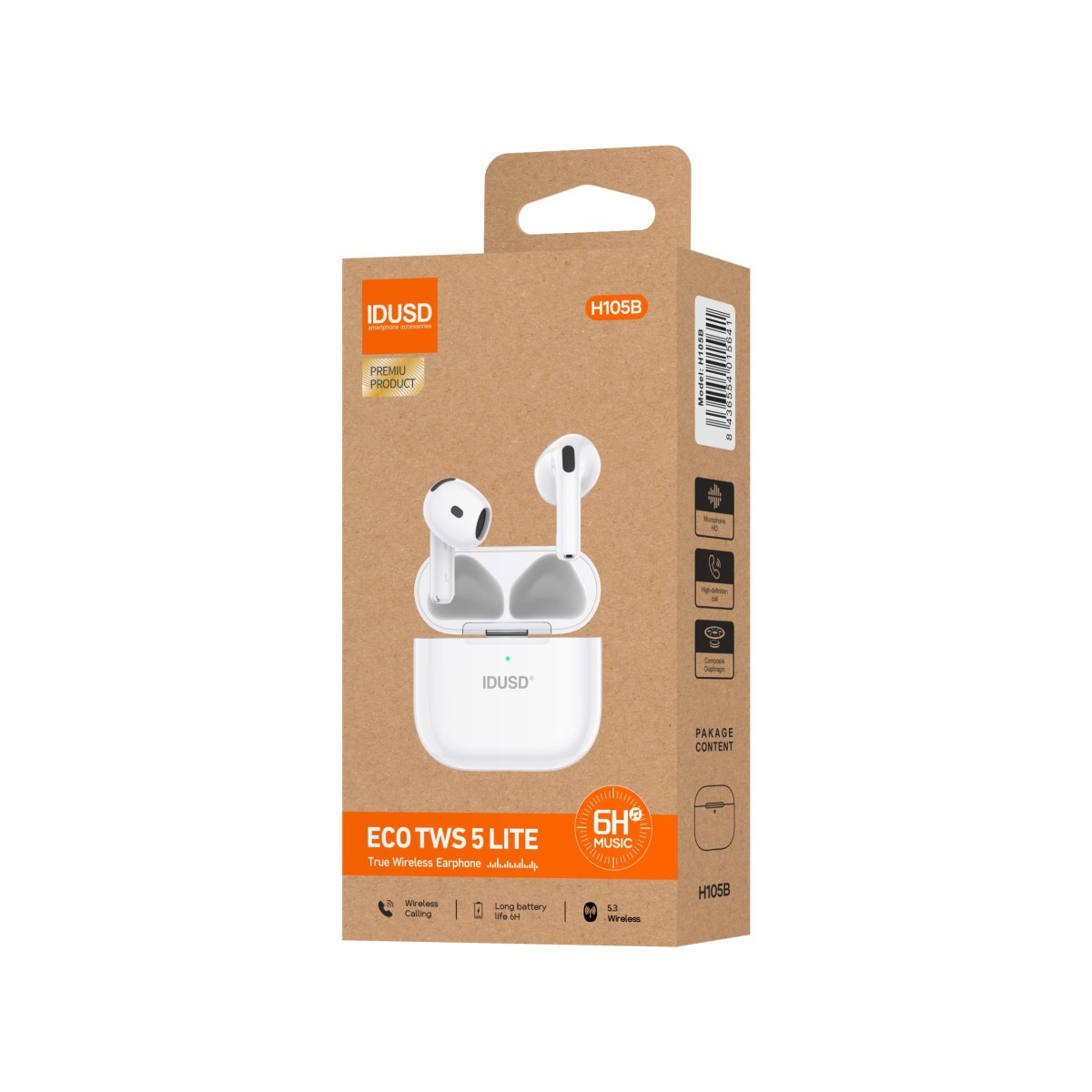 Auriculares ECO TWS 5 Lite | Bluetooth 5.3, HiFi, +24h de batería