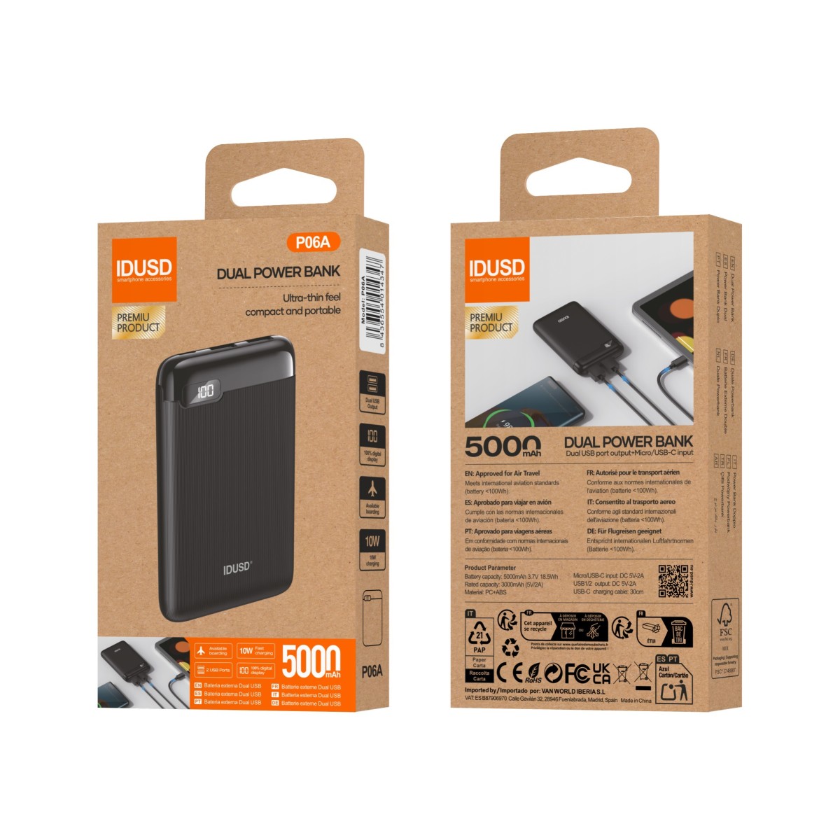 Power Bank 5000mAh ECO 100% 10W - P06A