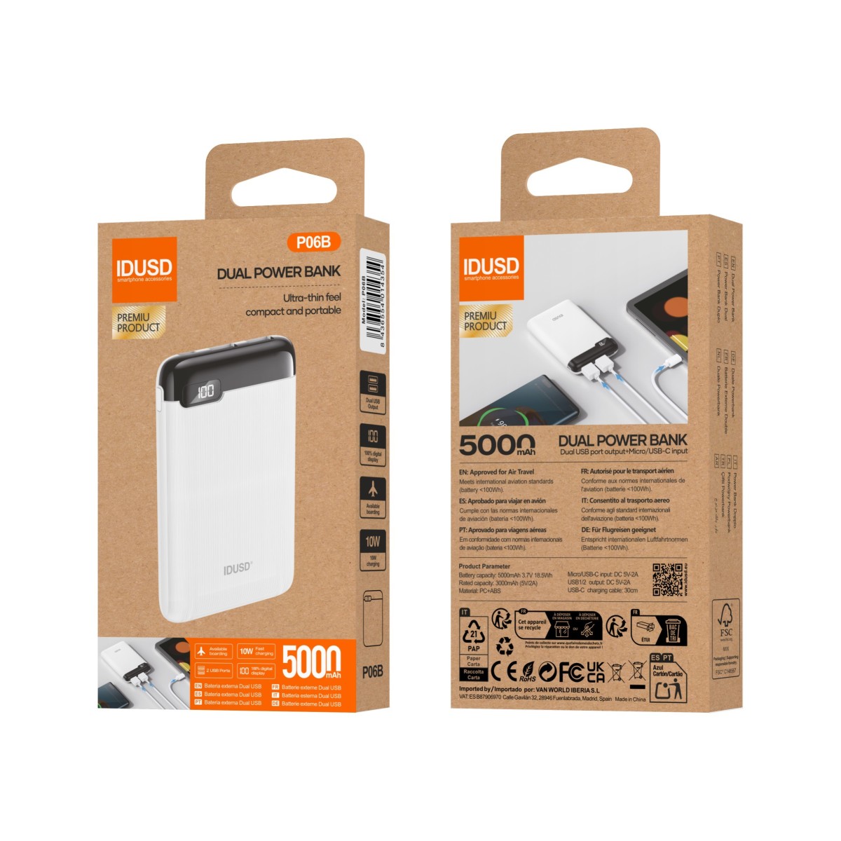 Power Bank 5.000mAh ECO P06B con Pantalla LED