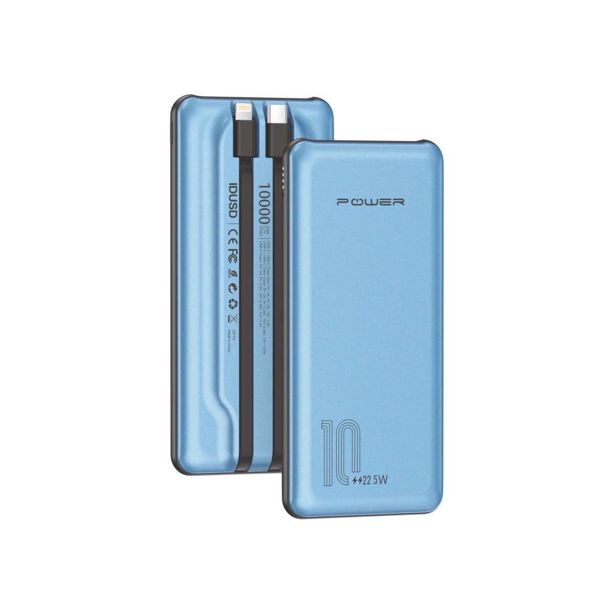 Eco Bank Duo 10.000mAh 22.5W – Carga Rápida con Doble Cable