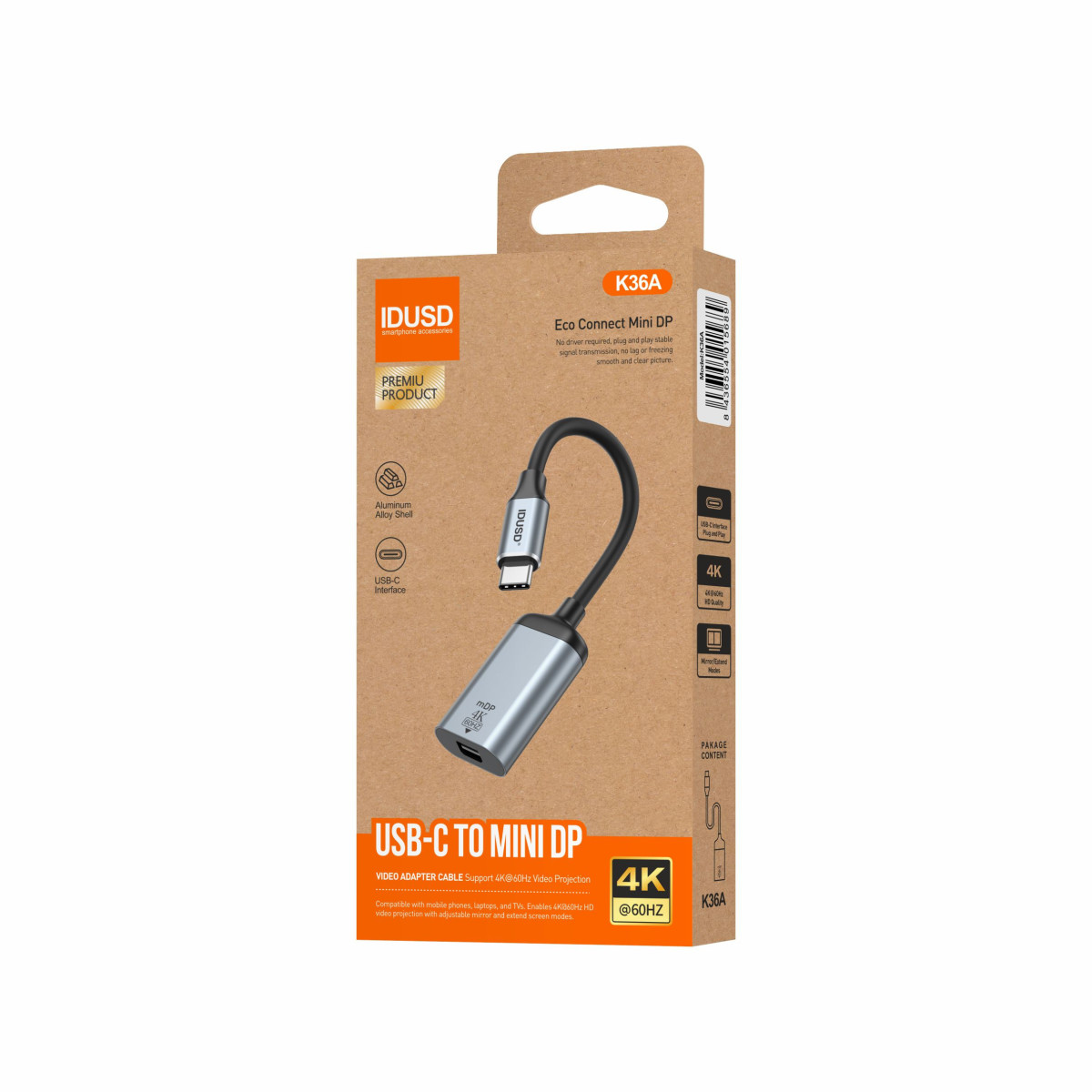 Cable USB-C a Mini DisplayPort 60Hz 18 cm - K36A