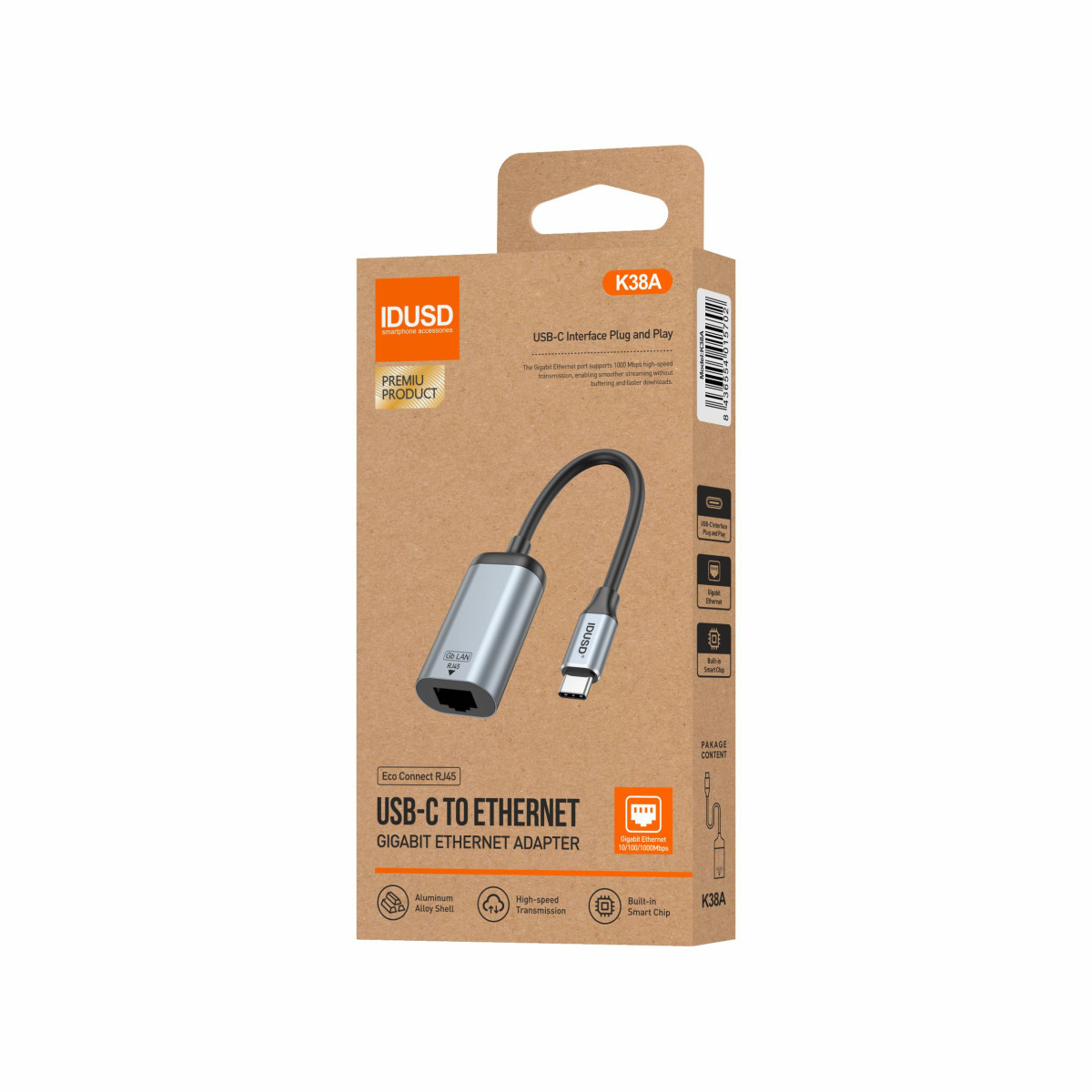 Cable USB-C a RJ45 18 cm - K38A
